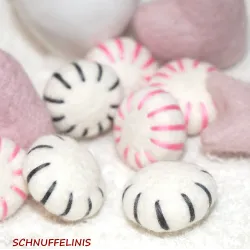 Bonbons en laine feutrée, jouets pour chats en feutre, boules à la menthe de Noël