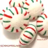 Bonbons en laine feutrée, jouets pour chats en feutre, boules à la menthe de Noël