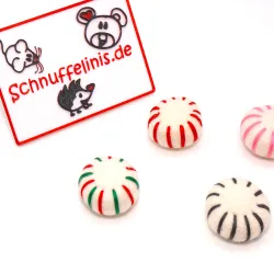 Bonbons en laine feutrée, jouets pour chats en feutre, boules à la menthe de Noël