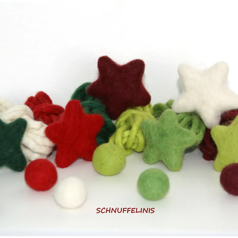 felted star ornaments, felt stars, star colorful, star wool felted