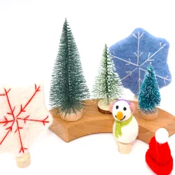 Fiches de motifs pour l'Avent avec neige, bonhomme de neige & sapins