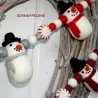 Filzkugeln Kette mit lustigen Schneemännern,  Filzkugeln weihnachtlich