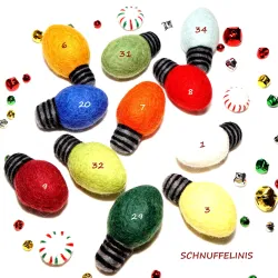 Lichterkette aus Filz, Weihnachtsfilz, Filzkugeln Lichterkette, Filz