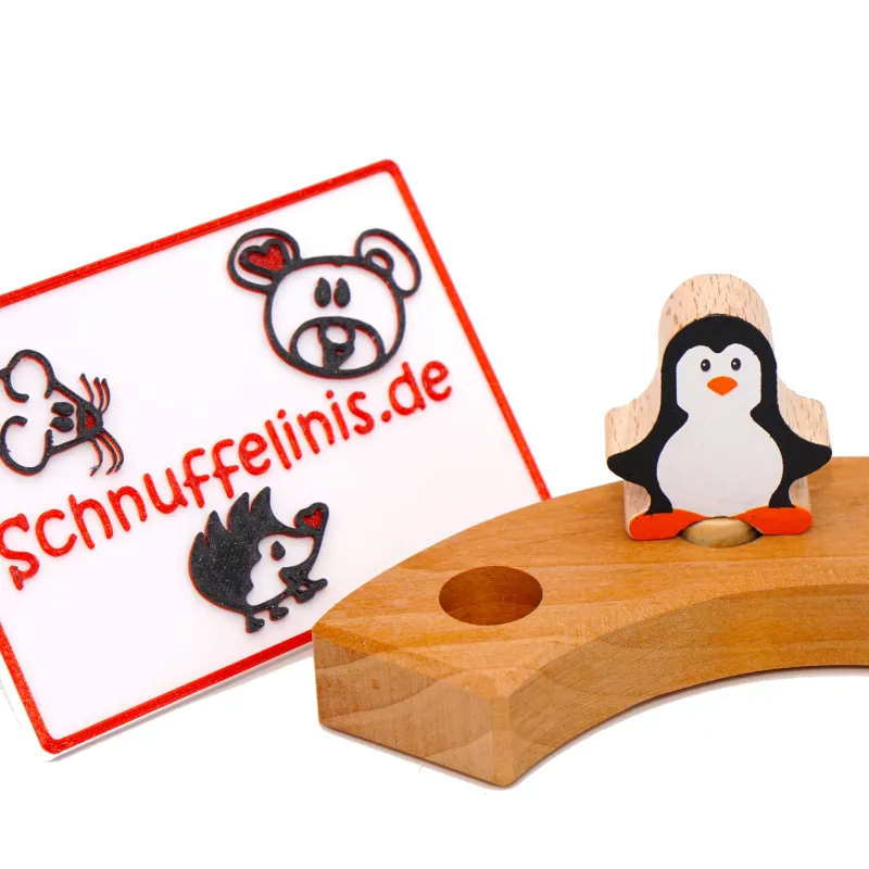 Motivstecker Pinguin Holzstecker, Kinder Pinguin Holz Jahresringstecker