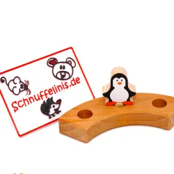 Tappo con motivo pinguino in legno per anello annuale