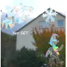 Winter set rainbow suncatcher, snowflake elf cloud suncatcher rainbow