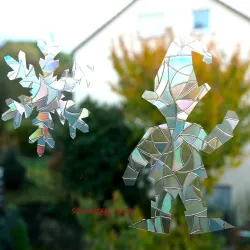 Winter set rainbow suncatcher, snowflake elf cloud suncatcher rainbow