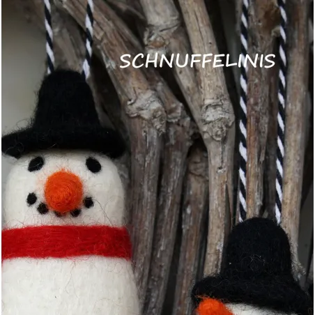 Schneemänner Filz, Filzkugeln Schneemann, Filzwolle Christbaumkugeln