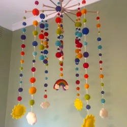 DIY Mobile hanger, Baby Mobile with felt balls, Easy to assemble