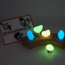 Motivstecker Leuchtsteine Holzstecker, Kinder STeine Holz Jahresringstecker