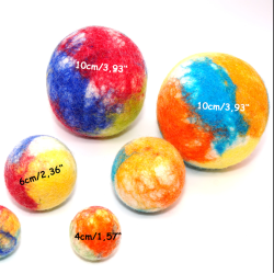 Juggling felt balls colorful mottled