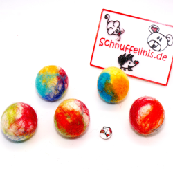 Filzkugeln bunt meliert 4cm mit Glöckchen