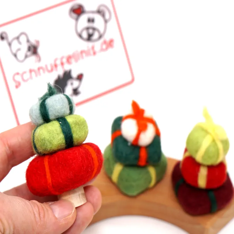 Geschenke Weihnachten Filzstecker, Geschenkstapel Filzstecker Standfuß