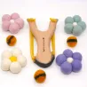 Wooden slingshot flower power felt balls set, stockings kids flower set