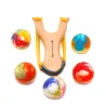 Wooden slingshot rattle felt balls set, stockings kids rattle gang