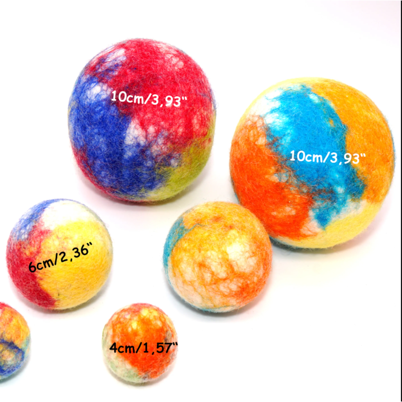 Filzbälle 10cm bunt Filzkugeln Schnuffelinis