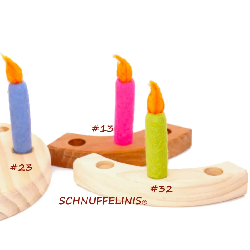 Felt candles felted, Felt candle wet felted, candle for toddler & kids