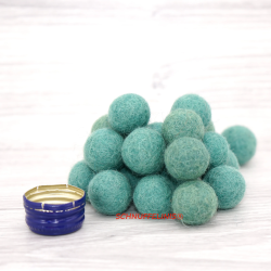 Felt balls 4 sizes mix green 50pcs.