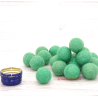 Felt balls 4 sizes mix green 50pcs.