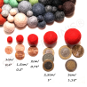 Felt balls 3 sizes mix green 50pcs.