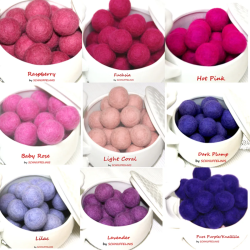 Felt balls 3 sizes mix