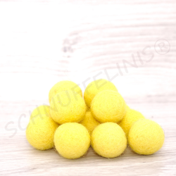 Felt balls 3 sizes mix yellow 50pcs.
