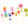 Felt balls 3 sizes mix yellow 50pcs.