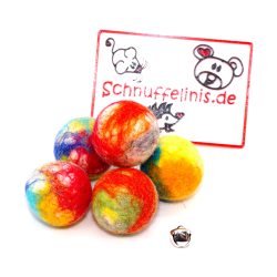 Felt balls mottled 4cm 1,18" with bell inside