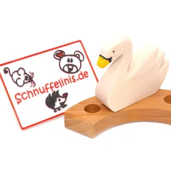 Jahresring Holzstecker Schwan, Motiv Stecker Geburtstag Schwan Vogel