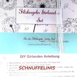 Filzkugeln Girlanden, Filz DIY Girlanden Set, Nebelschwaden pastell