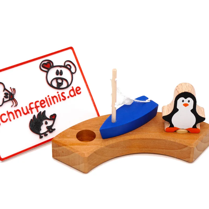 Motivstecker Boot Holzstecker, Segelboot Holz Jahresring Kinder