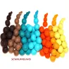 Felt balls nature mix, felt wool bright leaves colour mix pompoms