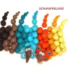 Felt balls nature mix, felt wool bright leaves colour mix pompoms