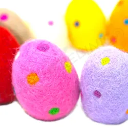 Easter eggs, felted Easter egg, XXL eggs polka dots, polka dotted eggs