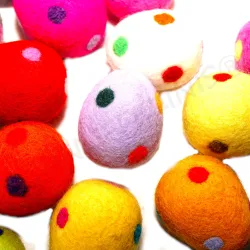 Easter eggs, felted Easter egg, XXL eggs polka dots, polka dotted eggs