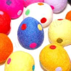 Easter eggs, felted Easter egg, XXL eggs polka dots, polka dotted eggs