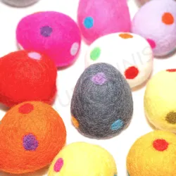 Easter eggs, felted Easter egg, XXL eggs polka dots, polka dotted eggs