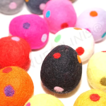 Easter eggs, felted Easter egg, XXL eggs polka dots, polka dotted eggs