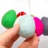 felt eggs hanger, felted easter eggs to hang, felt eggs large