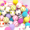 Felt balls spring 2.5cm/1" mix