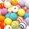 spring Easter felt balls, handmade felt balls, ornaments summer colour