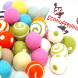 spring Easter felt balls, handmade felt balls, ornaments summer colour