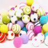 spring Easter felt balls, handmade felt balls, ornaments summer colour