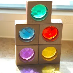 Montessori facet bricks, light building blocks 5 colors kaleidoscopes