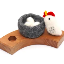 Eastern motif plug snow chicken eggs in nest, felt plug chicken eggs