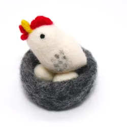 Ostern Motivstecker Schneehuhn Huhn Eier im Nest, Filzstecker Huhn Eier