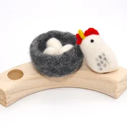 Ostern Motivstecker Schneehuhn Huhn Eier im Nest, Filzstecker Huhn Eier