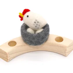 Ostern Motivstecker Schneehuhn Huhn Eier im Nest, Filzstecker Huhn Eier