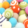Felt balls 3sizes mix happy