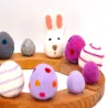 Birthday felt bunny, Easter eggs plugs, Birthday plug Easter bunny